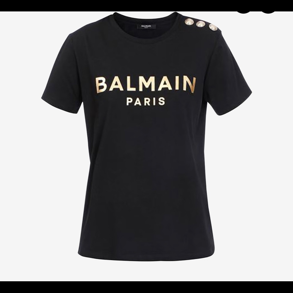 Cotton T-shirt with Balmain logo print
